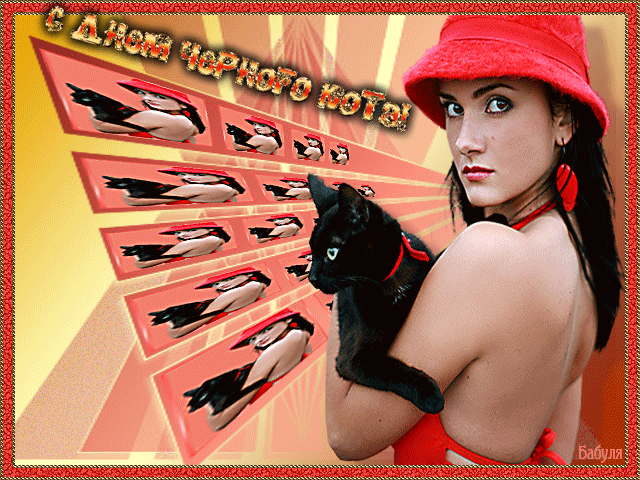 открытка Image 3217 -  - день черного  кота